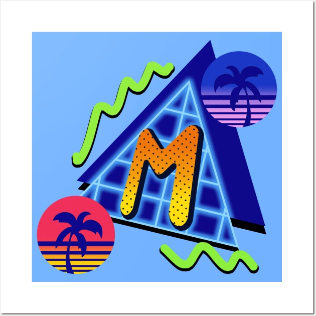 Initial Letter M - 80s Synth Wall Art by VixenwithStripes